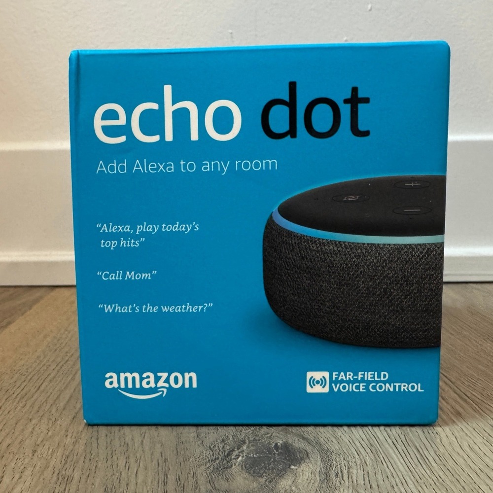 Amazon Echo Dot 3rd Generation Smart Speaker with Alexa Charcoal Fabric NIB